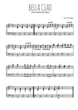 Téléchargez l'arrangement pour piano de la partition de Bella ciao en PDF, niveau moyen